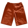 thumbnail image 4 of ClodeEU Women's Elastic Waist Drawstring Cargo Shorts,Loose Fit Shorts with Pockets Summer Outdoor Orange,Women's Plus S, 4 of 7