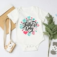 thumbnail image 2 of Baby Boys Girls Clothes Short Sleeve Father's Day Prints Romper Soft and Comfortable Cotton Rompers Summer Dailywear Bodysuits White 6-12 Months, 2 of 5