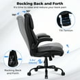 thumbnail image 2 of Hoffree Big and Tall Office Chair, 500lbs Executive Desk Chair with Adjustable Lumbar Support Ergonomic Computer Leather Chair with Padded Flip-up Arms for Home Office, 2 of 8