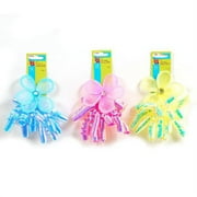 FLOMO Neon Wired Flower Iridescent Curly Swirl Adhesive Gift Bow