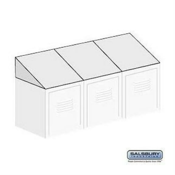Sloping Hood - for up to (3) 12 Inch Wide and 12 inch Deep Metal Lockers - Gray