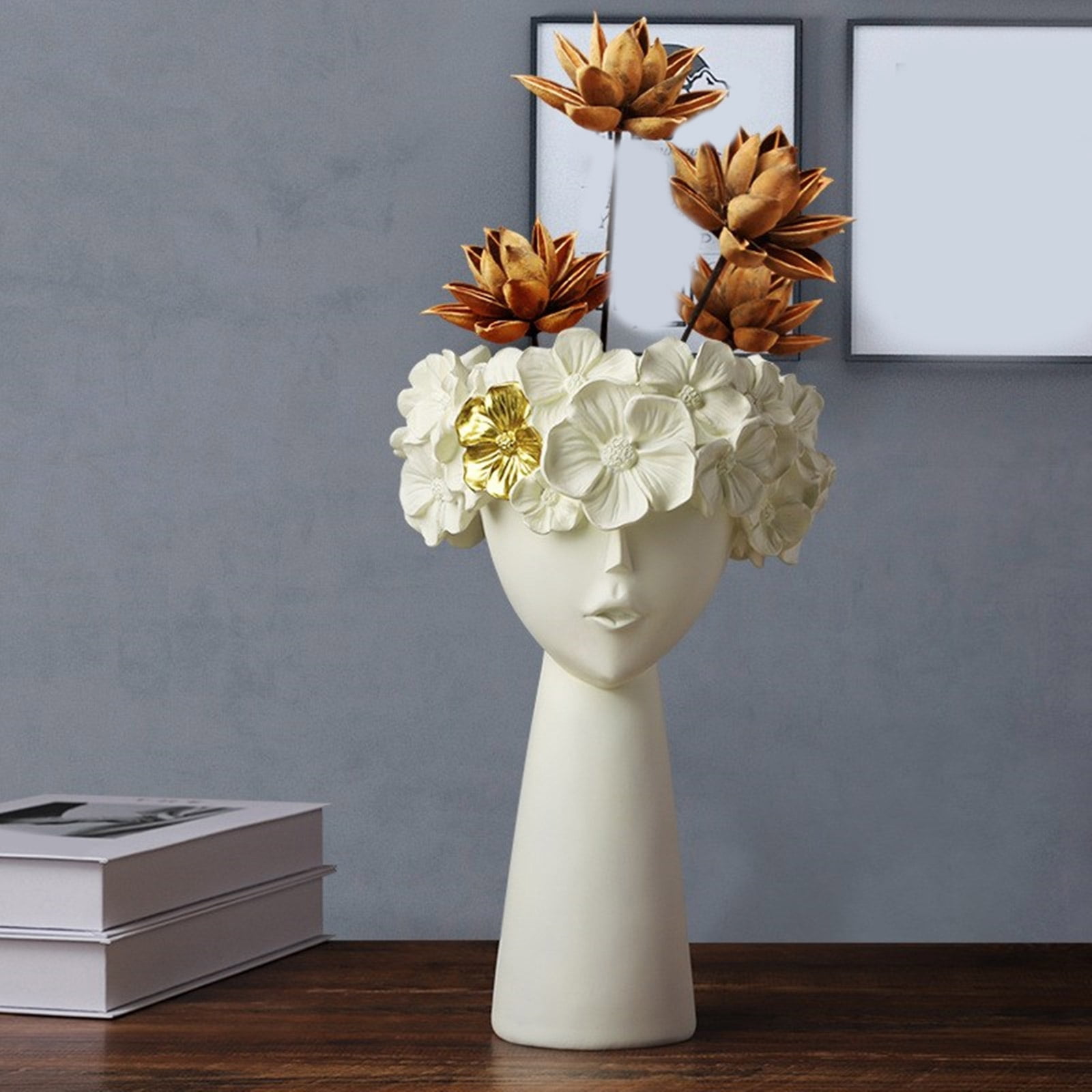 BELOWSYALER Flowerpot Mold 3D Flower Girl Pen Holder Silicone Mould Concrete Plaster Planter Vase Mold Epoxy Resin Molds