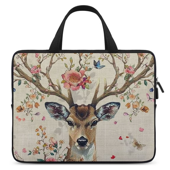 JRXY Flowers Birds Laptop Handle Bag Diving Fabric Computer Protect Case Sleeve 10inch