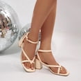 thumbnail image 6 of White Women'S Square Toe Thong High Heel Sandals With Open Toe Design For Casual Fashionable Wear, 6 of 9