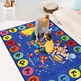 thumbnail image 5 of Kids Rug Outer Space Carpet for Playroom, ABC Educational Learning Area Rug, Non-Slip Solar System Road Play Play Rug for Kids Bedrooms, Classroom, Nursery Room Decor (Blue, 78.7X59 INCH), 5 of 8
