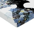 thumbnail image 2 of Ambesonne Retro Fitted Sheet, Flower Haired Snowflakes, Full Size, Slate Blue and Black, 2 of 3