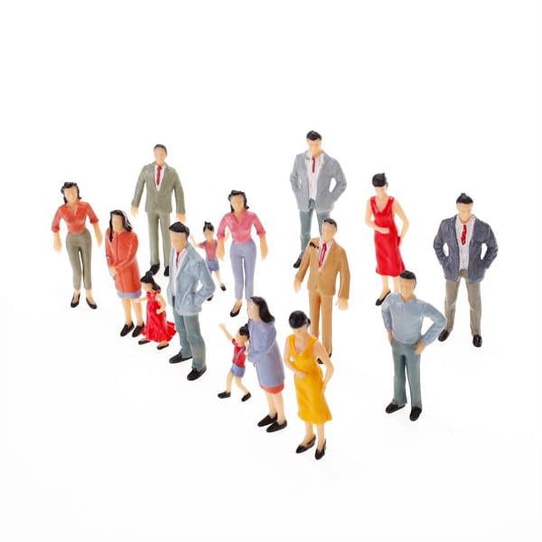 100 Figurines Assises échelle 1:100 - Peintes, Pour Dioramas Ou Modélisme