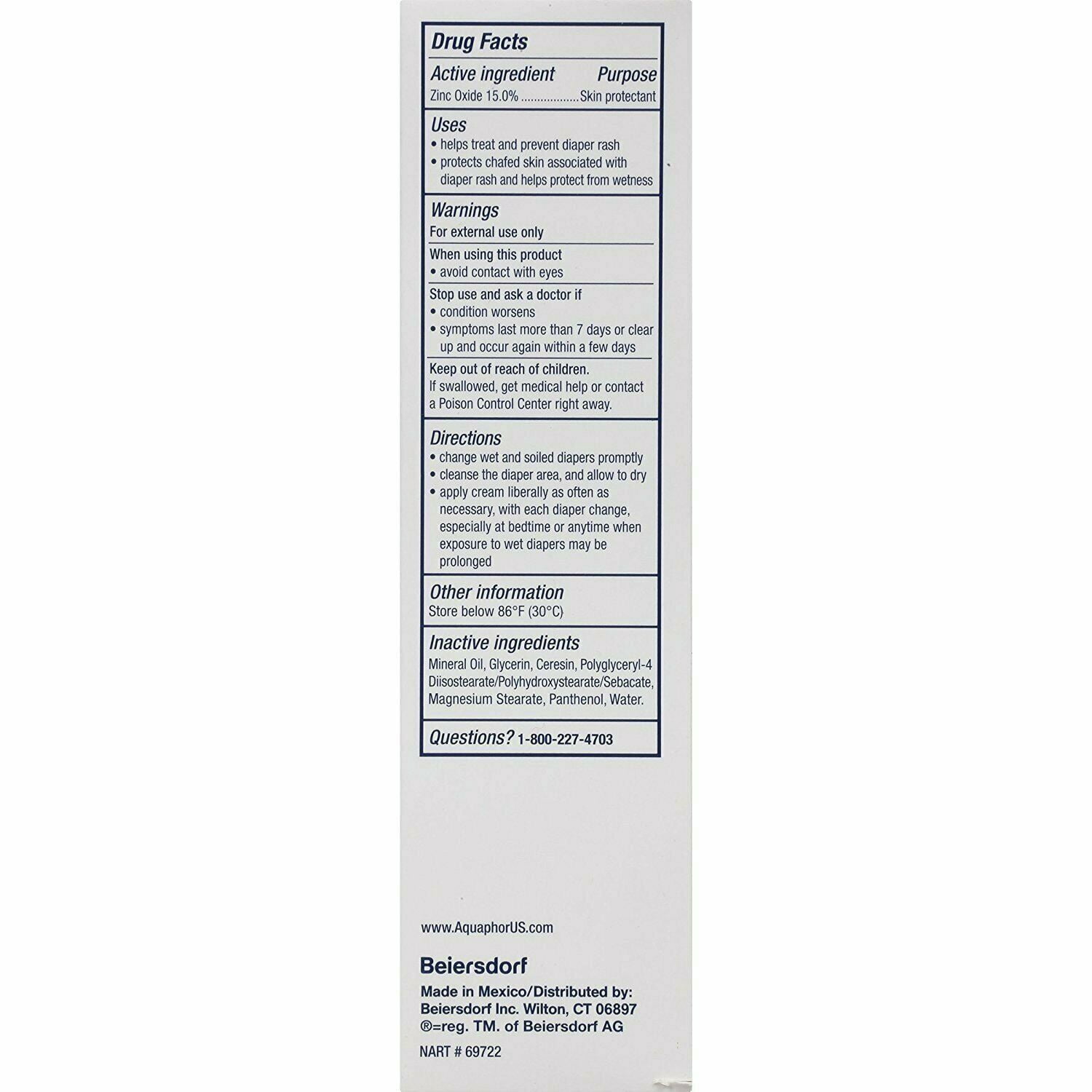 Aquaphor Baby Healing Diaper Rash Cream Skin Protectant, 3.5oz, 6-Pack