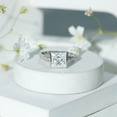 thumbnail image 3 of Rosec Jewels Moissanite Princess Cut Engagement Ring 3 Carat - 8 mm - Solitaire Bezel Set Ring - D-VS1 Quality Certified, 14K White Gold, US 7.50, 3 of 8
