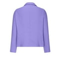 thumbnail image 5 of Outfmvch Button Down Shirts for Women Roll Up Short Sleeve Cotton Linen Summer Collared Tops Women's Blouses & Button-down Shirts Loose Fit Blouses Purple 5XL, 5 of 5