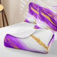 thumbnail image 4 of Homewish Watercolor Marble Quilt King,Classic Contemporary King Coverlet Set,Purple Gold,3pcs, 4 of 7