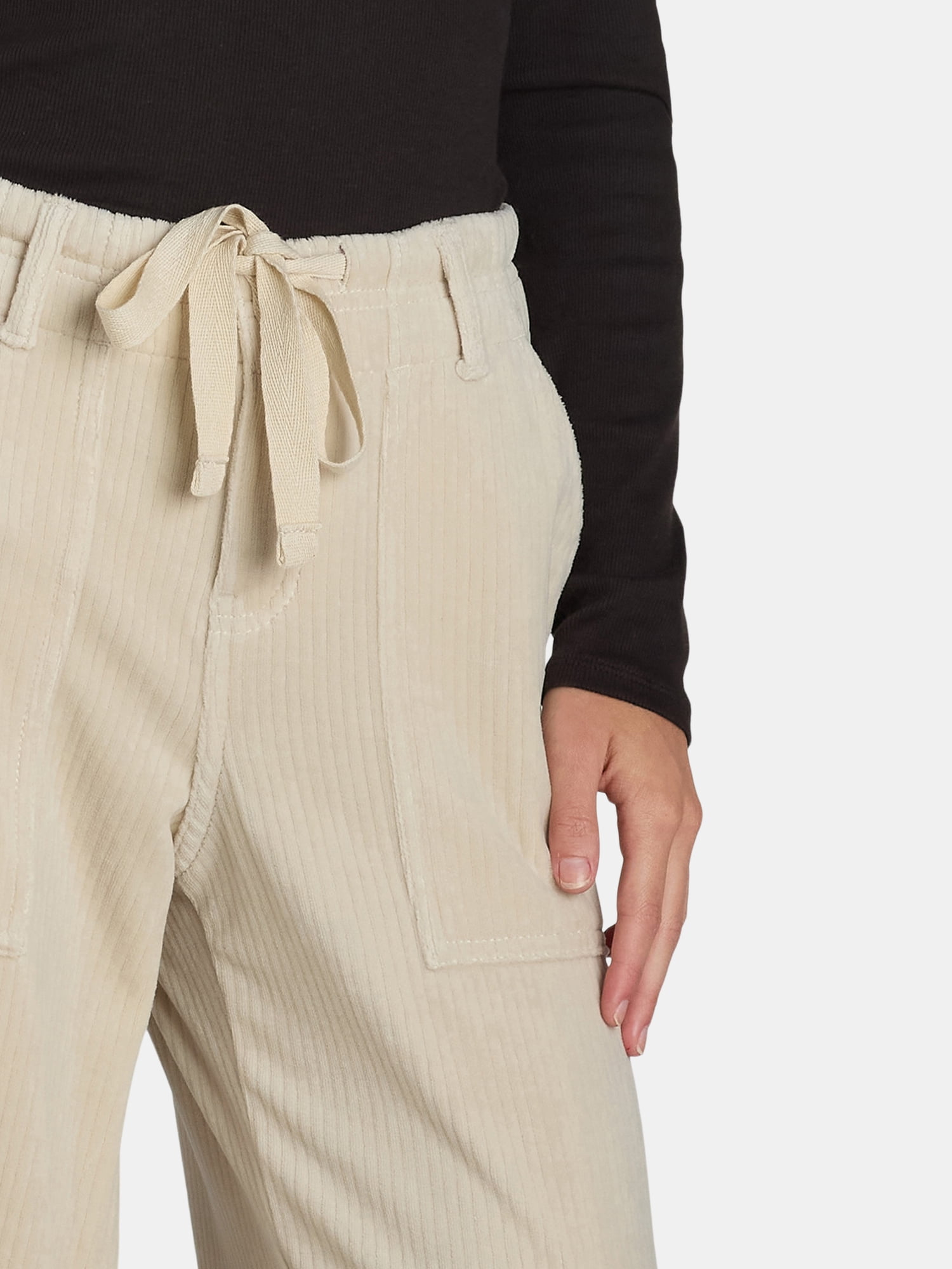 Time and Tru Womens Knit Cargo Mid Rise Pants, 31" Inseam, Sizes XS-XXXL