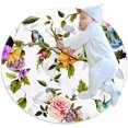 thumbnail image 1 of Humming Bird Roses Peony Round Soft Area Rugs 2.6ft Anti-Slip Cute Circle Carpet for Teen Girls Room, Circular Rug for Nursery Room, Dorm, Cute Room Decor for Baby, 1 of 7
