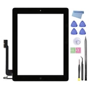 Screen Replacement for Ipad 4th - Digitizer Replacement Parts Kits for Ipad 4 4th Generation 2012 9.7 Inch Model A1458 A1459 A1460 with Home Button & Repair Tools（Black）