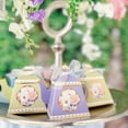 Kate Aspen Vintage Floral Tea Pot Shaped Tea Party Favor Boxes (Set of