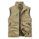 thumbnail image 2 of pstuiky Camiseta sin mangas para hombre, Chaqueta informal de verano para hombre, fina, con múltiples bolsillos, color liso y cuello alto. Camisas para hombres xl, 2 of 5
