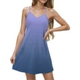 thumbnail image 2 of YHAJDS Women Sleevless Dress Sleeveless Color V Neck Pocket Spaghetti Strap Dress, 2 of 5