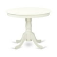 thumbnail image 3 of East West Furniture Antique 3-piece Wood Dining Set with Pedestal in Linen White, 3 of 4