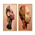thumbnail image 2 of Designart "Chiseled Identity Pink Woman Collage" Abstract Portraits Framed Wall Art Set Of 2 - Transitional Pink Gallery Wall Frame Set For Home Decor, 2 of 6