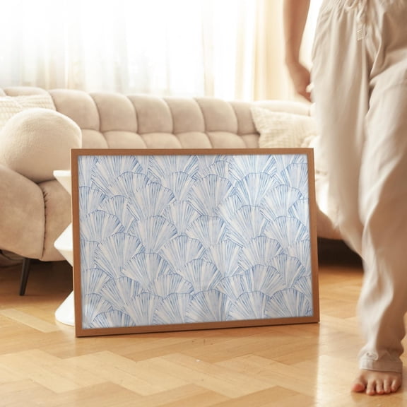 Light Blue Coastal Seashell Wall Art, Unframed Paper Print Size 8x12