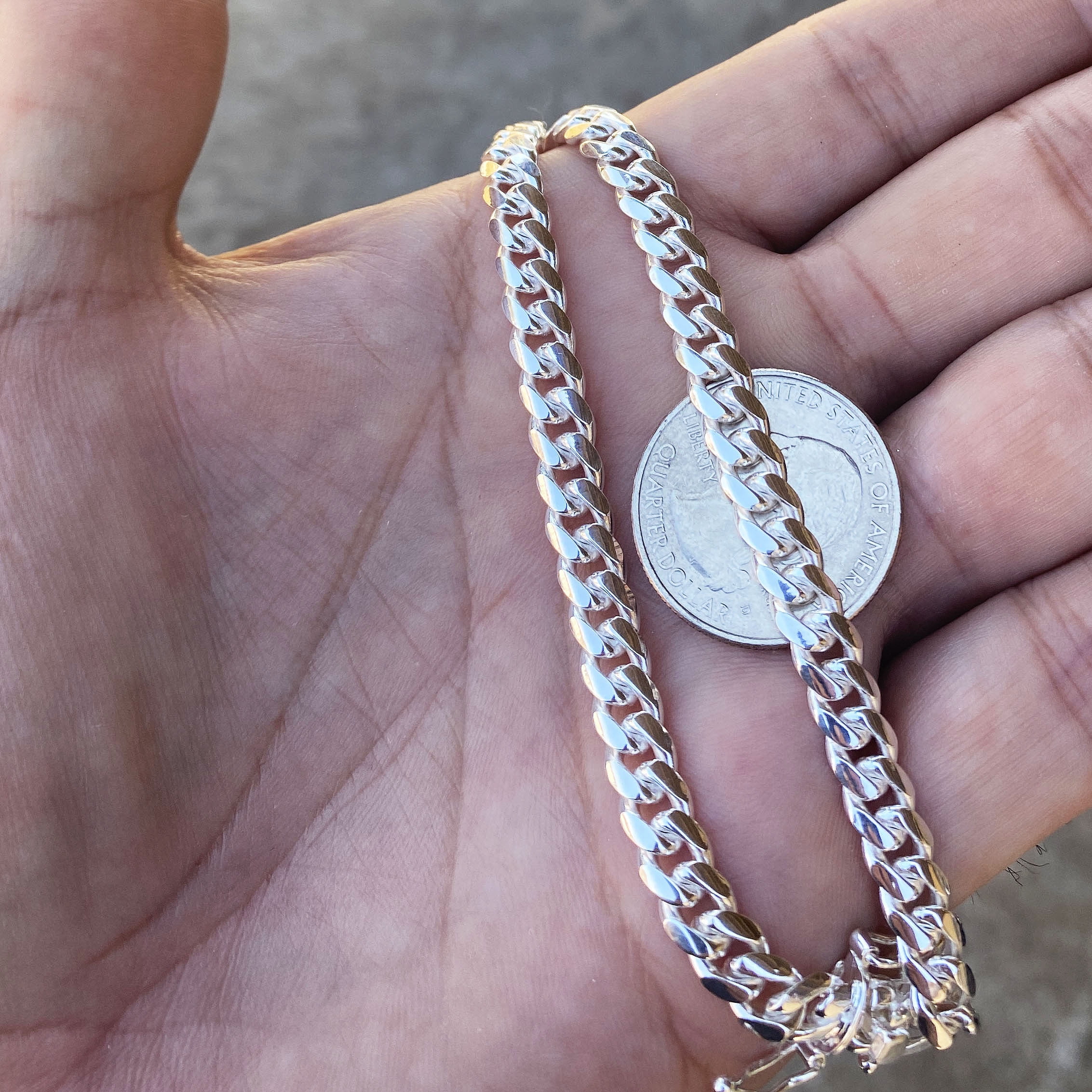 Men's Real Solid 925 Sterling Silver Miami Cuban Link Plain Bracelet 8.5" Inch x 6MM Thick