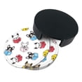 thumbnail image 6 of PAYOHTO French Bulldog Pug Reading Book Premium PU Leather Coasters Set - 6 Stylish Round Drink Coasters with Storage Box for Home and Office Use, 6 of 6