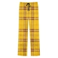 thumbnail image 6 of Txeol Mens Pajama Pant Big and Tall Plaid Lounge Sleep Bottoms Lightweight Straight Leg Drawstring Waist Pants with Pockets,Yellow,L, 6 of 10
