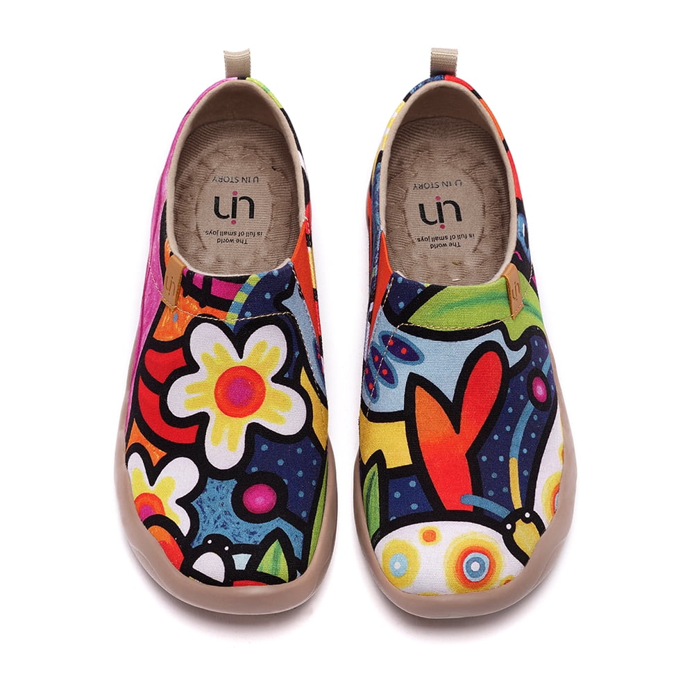 UIN Women's Art Travel Shoes Fashion Canvas Wide Toe Casual Slip Mules - Walmart.com