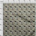 thumbnail image 3 of oneOone Georgette Viscose Gray Fabric Floral & Puppies Diy Clothing Quilting Fabric Print Fabric By Yard 42 Inch Wide, 3 of 5