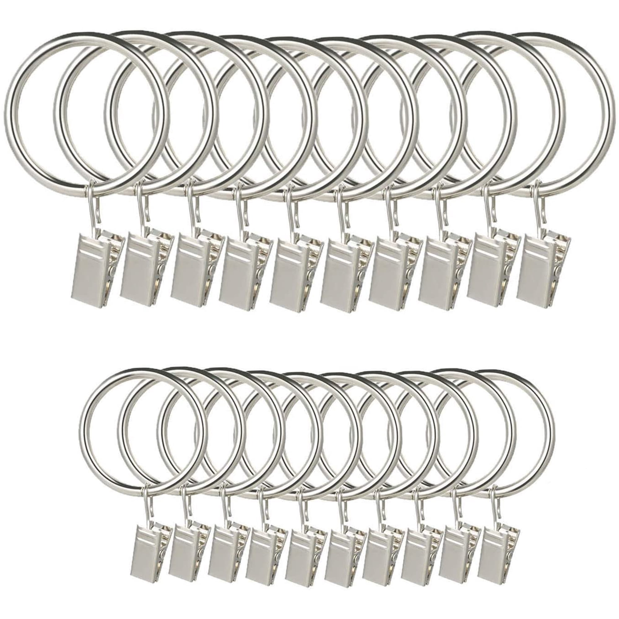 Lot De 42 Anneaux De Rideau Avec Clips - Diamètre Intérieur Lot De 42 Anneaux De Rideau Avec Clips - Diamètre Intérieur
