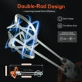 thumbnail image 5 of 1800W Electric Mortar Mixer Dual 2 Speed Paint Cement Grout Mortar Twin Paddle, 5 of 10