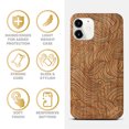 thumbnail image 4 of Case Yard Wooden Case Outside Soft TPU Silicone, Slim Fit Shockproof Wood Protective Phone Cover for Girls Boys Men and Women, Supports Wireless Charging Wave Pattern Design case for iPhone-12-Mini, 4 of 7