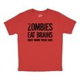 thumbnail image 2 of Youth Zombies Eat Brains Shirt Funny T Shirt Living Dead Halloween Outbreak Tee, 2 of 6