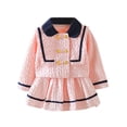 thumbnail image 1 of Vestido Para Niñas, Ropa Para Niñas Pequeñas, Conjunto De Falda De Color Sólido Para Niños Pequeños, Falda Superior De Manga Larga, Vestido De Fiesta Rosa Odeerbi  LM103-4485, 1 of 8