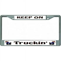 212 Main LPO4983 6 x 12 in. Keep on Trucking Chrome License Plate Frame