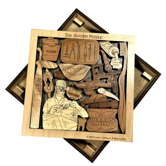 Creative Crafthouse Dentist Puzzle, Wood Gift for Dental Pros, USA Made