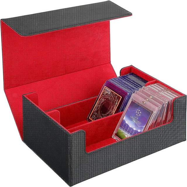 Trading Card Storage Box Playing Card Deck Organizer for 72 Magnetic Card 2 Rows Compatible with MTG TCG Card Holder Gathering Box Sports Card Carrying Case for Baseball Play Card