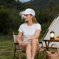 thumbnail image 5 of USB Solar-Powered Fan Hat, Solar Charging Sun Hat, LED Display Cooling Hat, Mesh Baseball Cap with Fan, Outdoor Sun Protection Hat for Men and Women （White）, 5 of 7