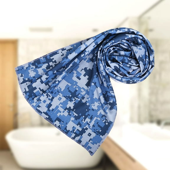 LABSERRON Camouflage Printing Cooling Towel Instant Cooling Towel Polyester Dark Blue 90 x 30in
