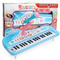 thumbnail image 5 of Jouet Musical pour Enfants Clavier de Piano Jouet 37 Touches Rose Instruments Électroniques Multifonctionnels avec Microphone Mon Premier Pinao Jouet Piano Jouet-Bleu, 5 of 5
