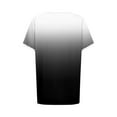 thumbnail image 5 of Scyoekwg Womens Summer Short Sleeve Tops Round Neck Basic Tops Lightweight Loose Trendy Gradient Color Blouses (Black,XL), 5 of 5