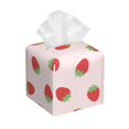 thumbnail image 1 of Balery Strawberry Porta Pañuelos de Cuero con Estampado – Funda Moderna Cuadrada para Caja de Pañuelos, Dispensador 5x5x5'', 1 of 7