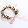 thumbnail image 4 of Eye-catching Floral Wreath Hairband Adjustable Flower Hair Headband for Wedding, 4 of 6