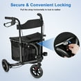 thumbnail image 6 of WalkMate 3 Wheel Rollator Walker for Slim Seniors, 8'' Wheels Lightweight Foldable Rollator Walker, Height Adjustable Handles and Large Storage Bag, Black, 6 of 9