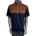 thumbnail image 3 of Paiwinds Men's Color Block Short Sleeve Half-Zip Stand Collar Pocket Casual Sportswear T-Shirt, 3 of 9