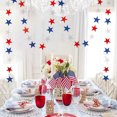 thumbnail image 3 of Topboutique 6 Strings Star Streamers Banner, Red White Blue Decorations, Patriotic Star Garland, Paper Star Banner Decor for Independence Day Memorial Day BBQ Holiday Party Supplies, Total 39.4 ft, 3 of 7