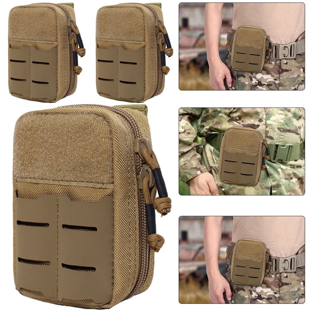 FLhrweasw Mini Riñonera Médica para Exteriores Almacenamiento Herramientas Primeros Auxilios (café) 3 Uds.