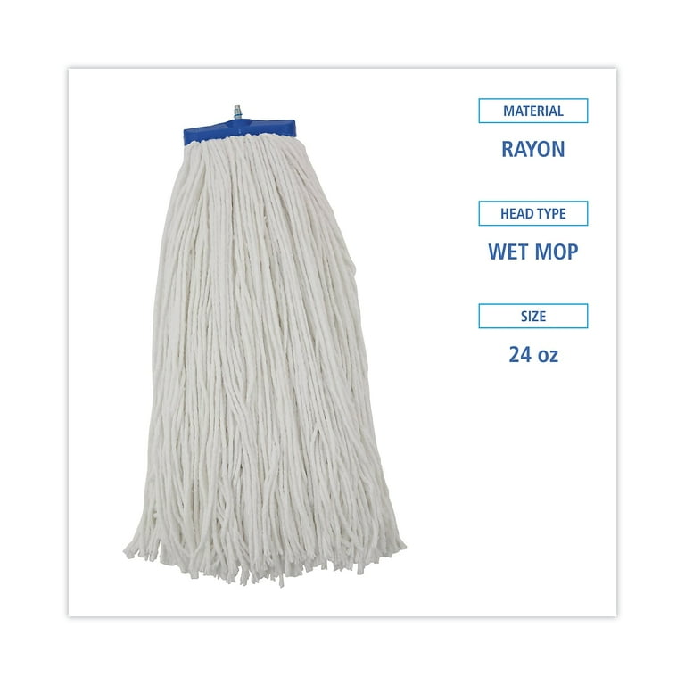 Premium Cut-End Wet Mop Heads, Rayon, 24oz, White, 12/Carton Premium Cut-End Wet Mop Heads, Rayon, 24oz, White, 12/Carton