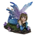 thumbnail image 2 of Fantasy Pink and Blue Girl Princess Fairy Lying On Lavender Meadows Figurine, 2 of 9