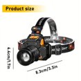 thumbnail image 1 of PENGX LED Rechargeable Headlamp  Super Bright White Laser Spotlight & Floodlight  Adjustable Focus  90° Tilt  3 Lighting Modes  Induction Headlamp  Perfect For Camping  Hunting  Fishing, 1 of 5